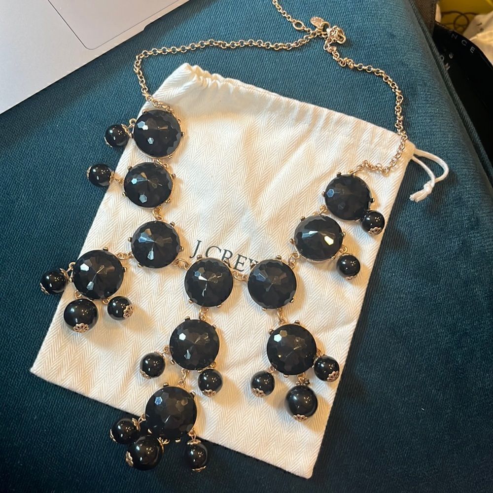 J Crew Black Large Bubble Statement Necklace